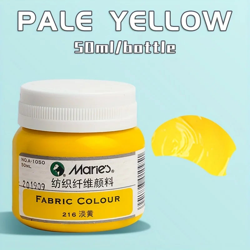Fabric Paint, Marie's Permanent 50ml — 19 Colors for Clothing & DIY Art