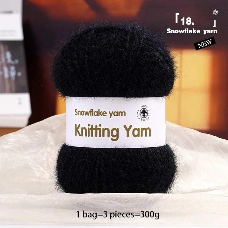 Yarn, Long-Pile Snowflake Texture for Shawls, Sweaters, Hats & Scarves