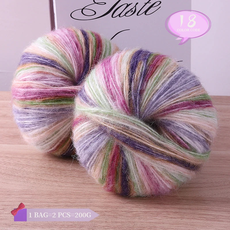 Yarn, Rainbow Gradient for Handmade Coats, Sweaters, Gloves & Shawls