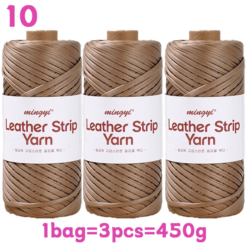 Yarn, Faux Leather Fabric Strip for Crochet Bags, Baskets & Slipper Crafts