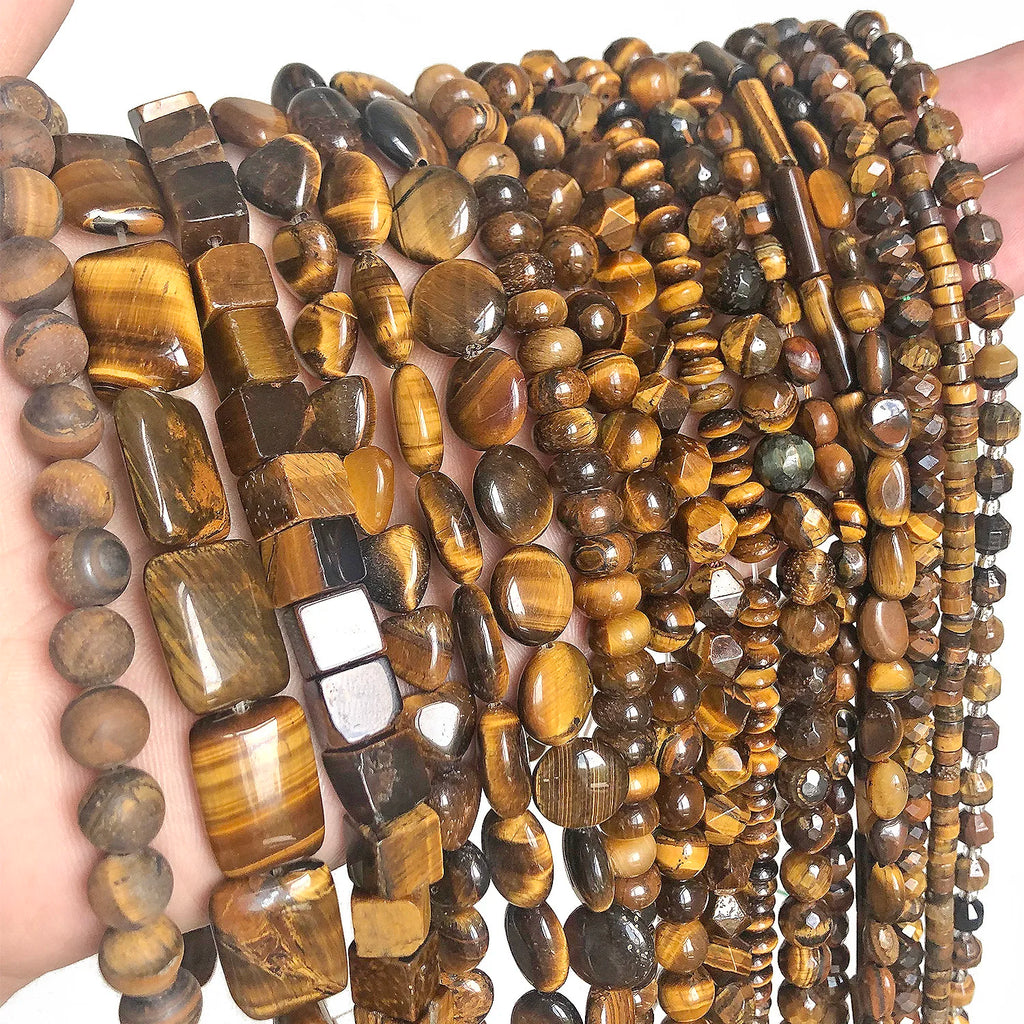 Stone Beads Yellow Tiger Eye Mixed Shapes for DIY Jewelry Making Craft Beads