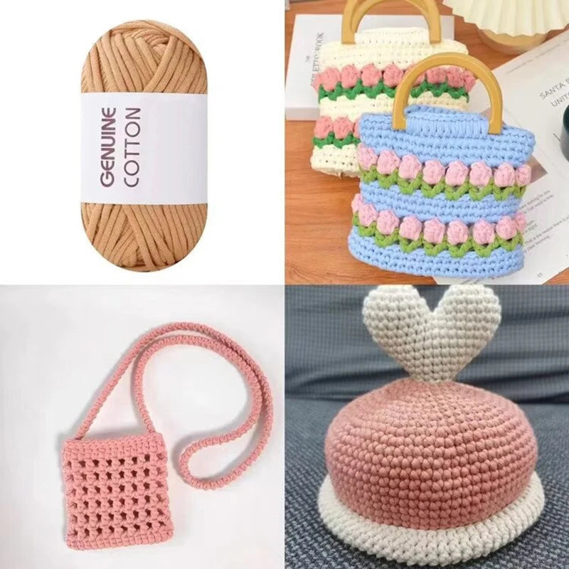 Yarn, Hollow Cord for Crochet Shoes, Scarves, Bags, Hats & Blanket Crafts