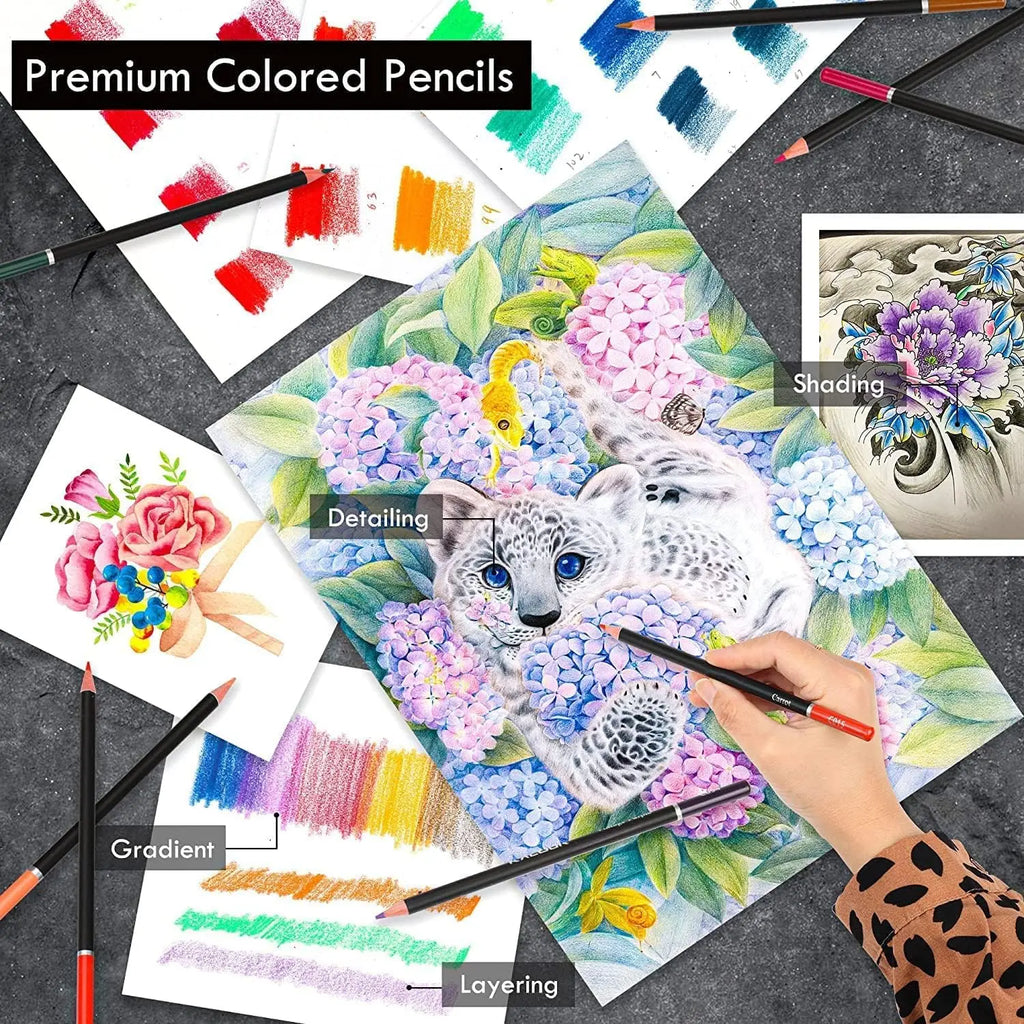 Drawing & Sketching Kit with Travel Case — 20 to 96 Pieces