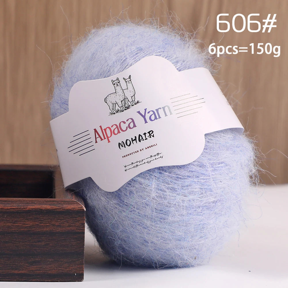 Yarn, Solid Color Long-Pile for Sweaters, Gloves, Hair Ties & Shawls