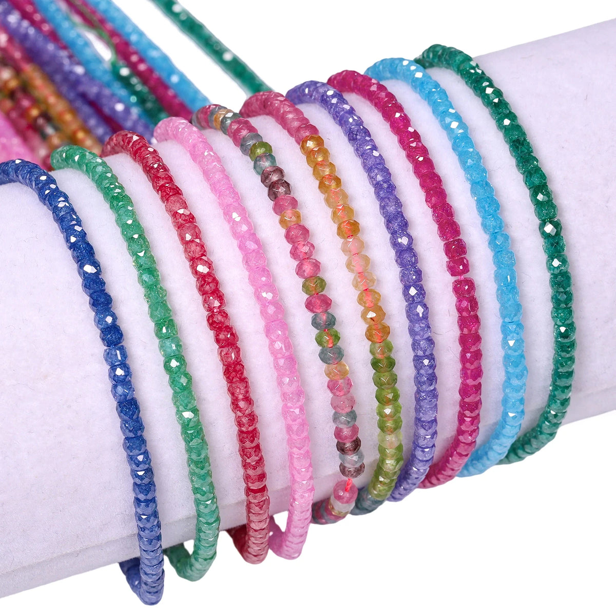 Stone Beads Faceted Abacus Zircon-Style for DIY Jewelry Making Bracelet Supplies