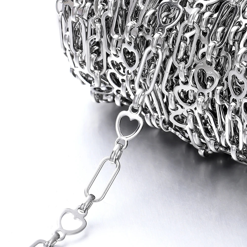Jewelry Chains Heart Star Stainless Steel Necklace Bracelet DIY Jewelry Making