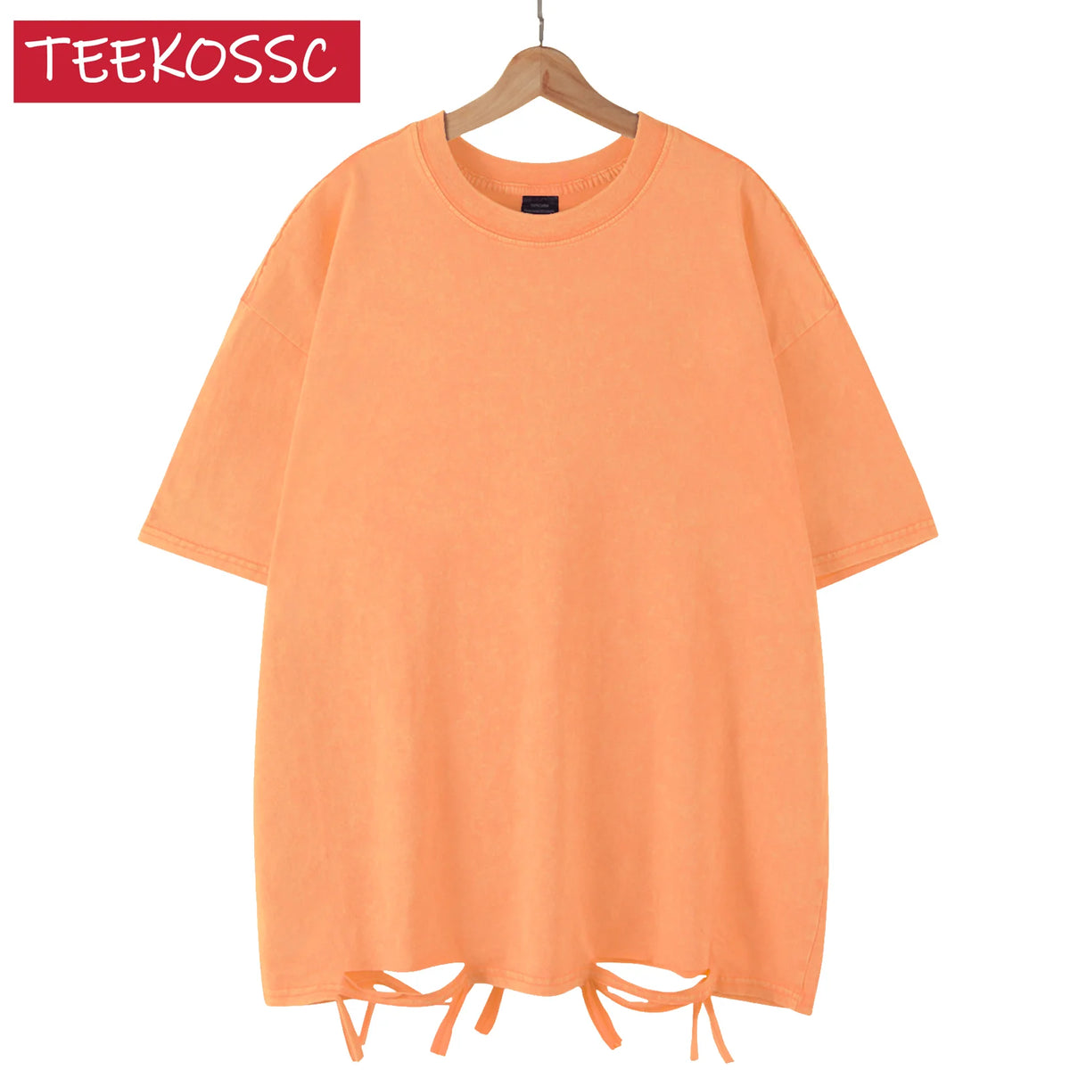 T-Shirt Unisex 230g Washed Retro Punk Drop Shoulder Vintage Loose Tee