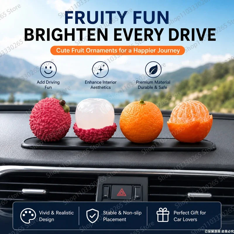 Cute Fruit-Shaped Car Dashboard Ornament, Car Dashboard Ornament Decoration