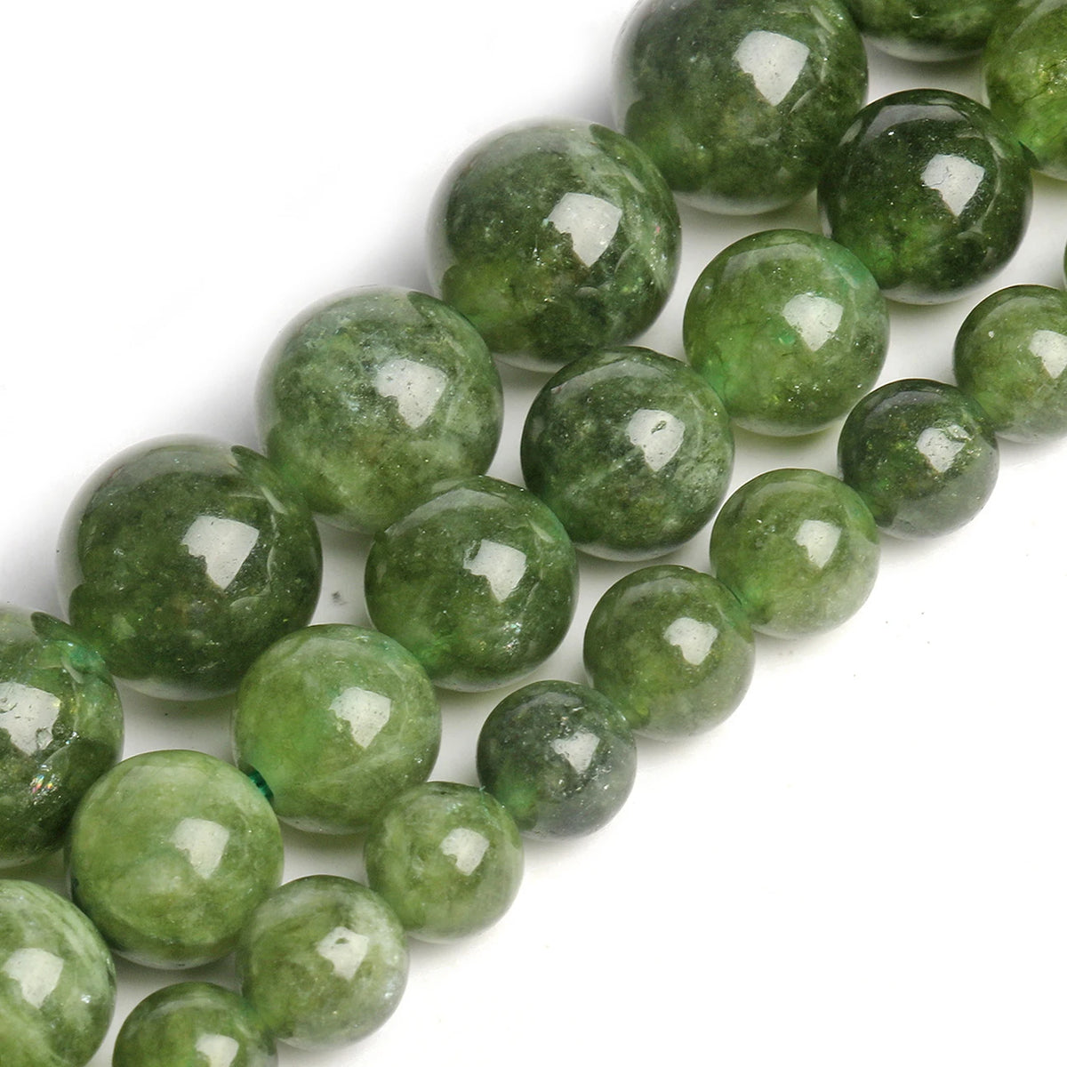 Stone Beads Round Green Agate Jasper Tiger Eye Styles for DIY Jewelry Making