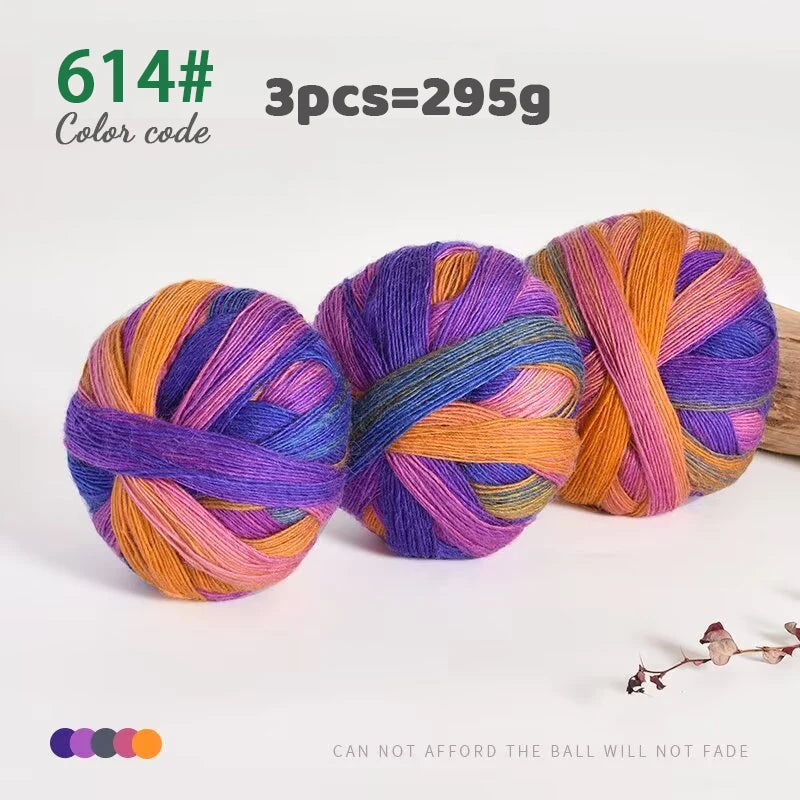Yarn, Rainbow Gradient for Handmade Shawls, Sweaters, Hats & Knitwear