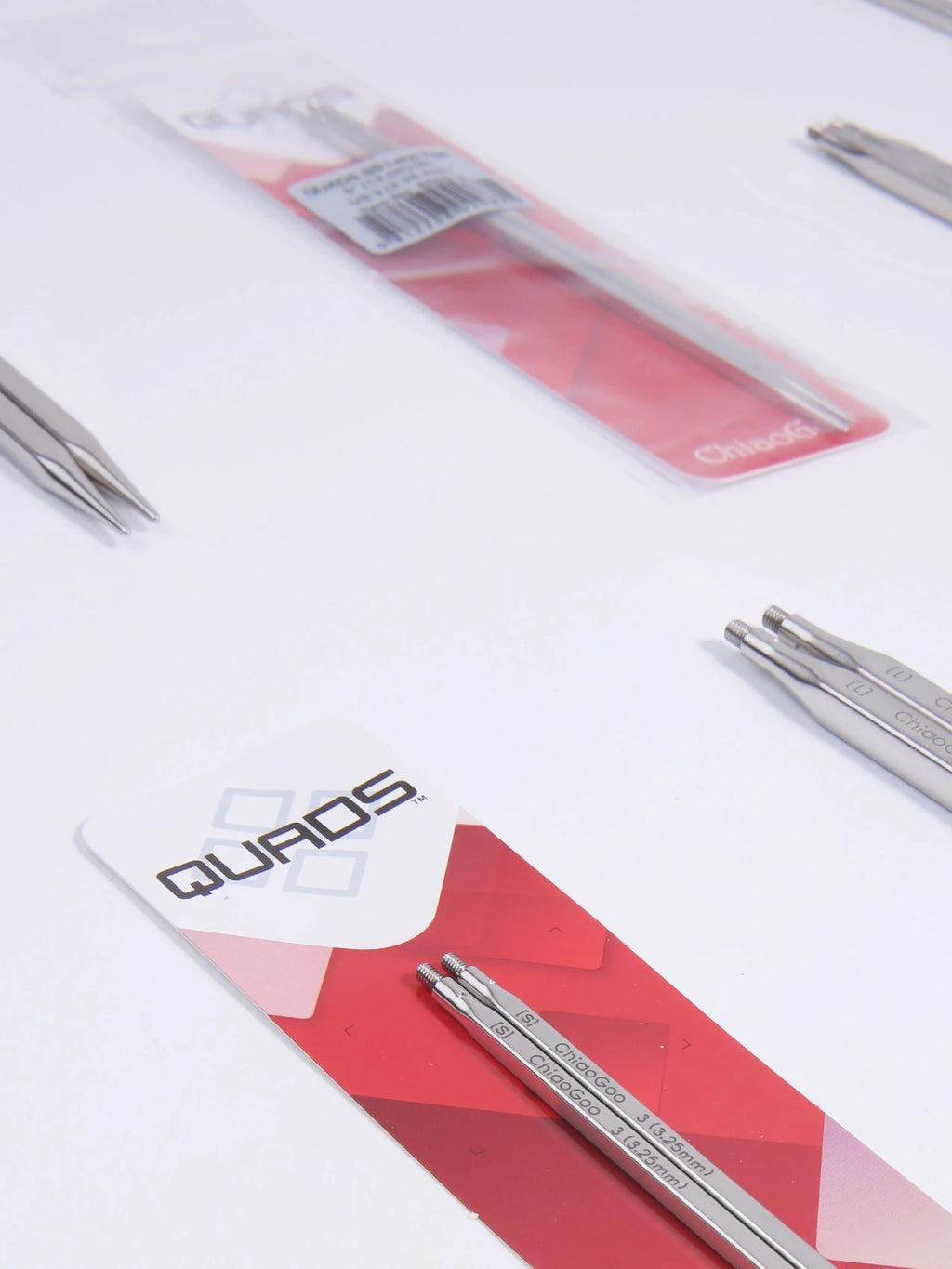 Knitting Needle Tips, ChiaoGoo QUADS Cubic Stainless Steel Interchangeable