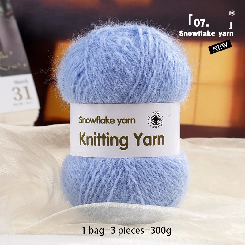 Yarn, Long-Pile Snowflake Texture for Shawls, Sweaters, Hats & Scarves