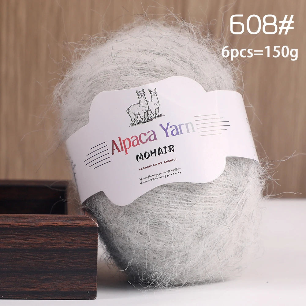 Yarn, Solid Color Long-Pile for Sweaters, Gloves, Hair Ties & Shawls