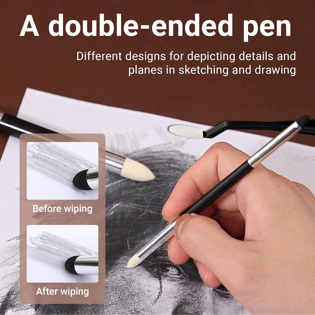 Dual-Tip Blending Sponge Pens — Foam Blenders for Drawing & Pastel