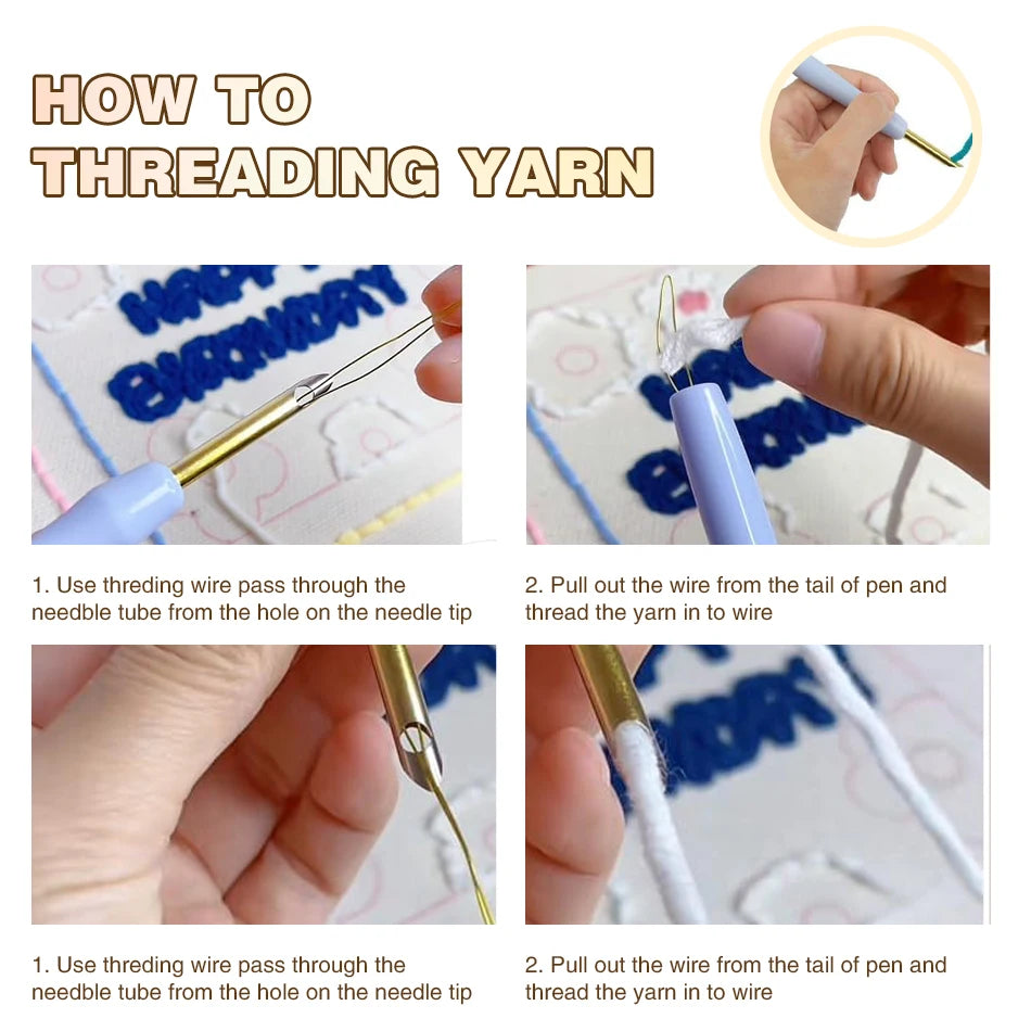Punch Needle Kit for Beginner Embroidery, Yarn Art & Handmade Home Decor