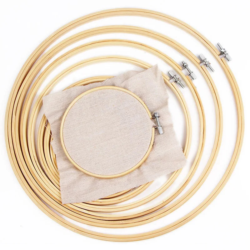 Embroidery Hoop, Bamboo Ring for Punch Needle, Cross-Stitch & Yarn Crafts