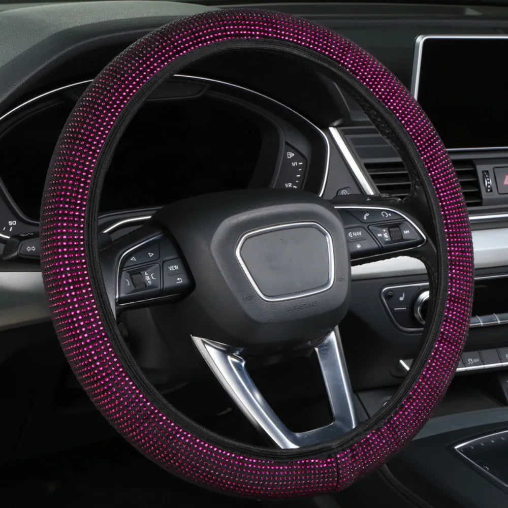Crystal Steering Wheel Cover Bling Steering Wheel Cover Anti-Slip Comfort