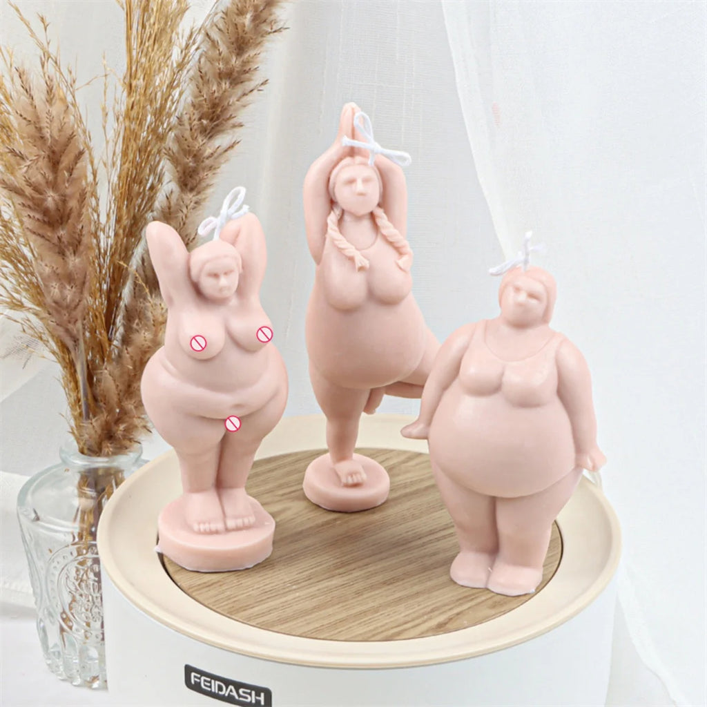 3D Lady Body Candle Mold Yoga Pose Soap Scented Plaster Epoxy Resin Making Mold DIY Home Decoration Handmade Gifts