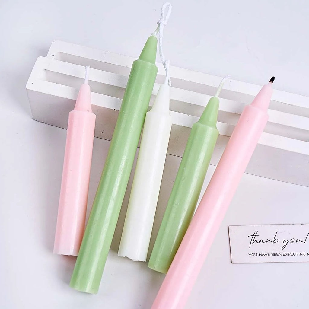Stripe Cylindrical Rod Candle Mold DIY Dinner Ornaments Gear Peaked Aromath Candles Crafts Making Acrylic Plastic Molds Kit