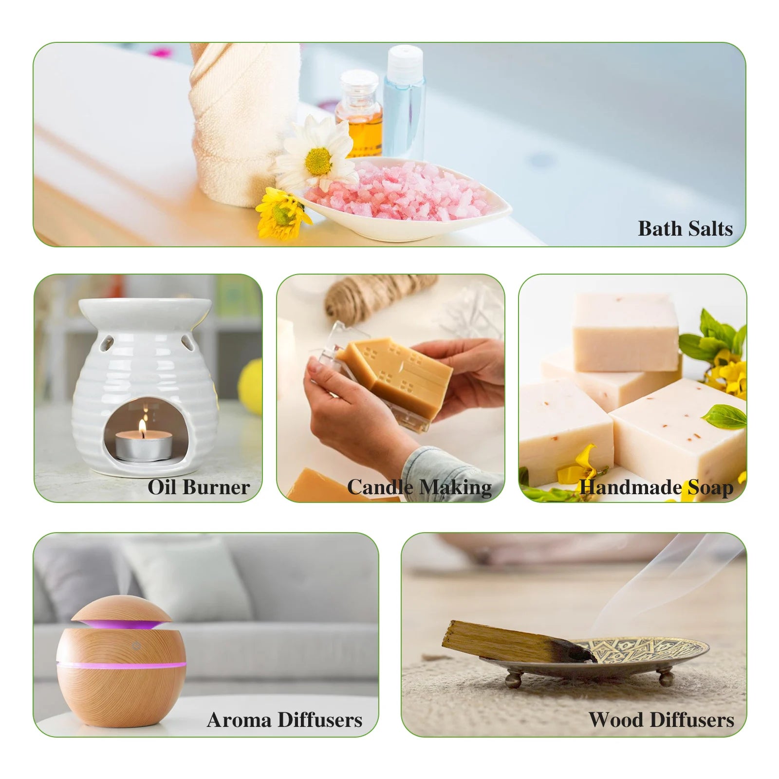 EUQEE 60ml Premium Fragrance Oil For Diffuser Candle Making Coconut & Vanilla Japanese Magnolia Bubble Gum Aroma Fragrance Oils