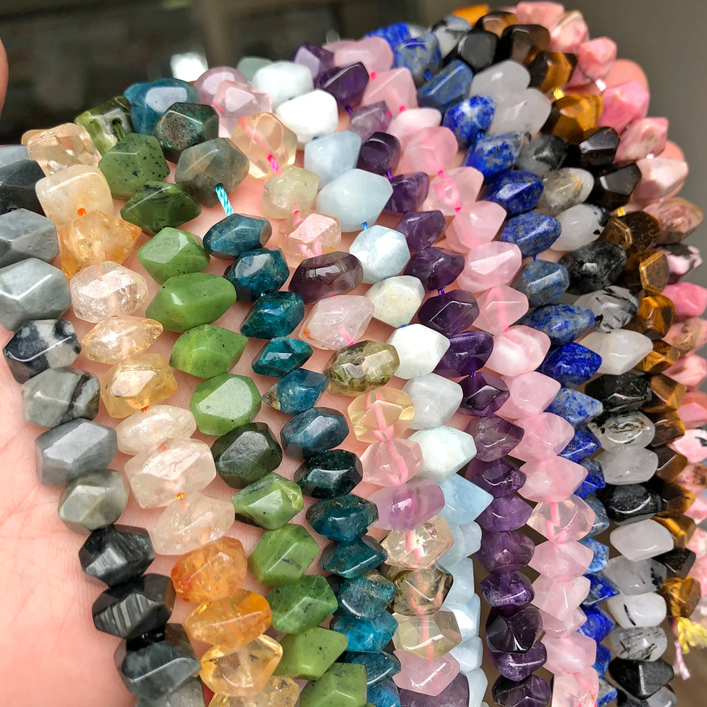 Beads Stones Rose Quartz-Style Apatite Opal Tiger Eye Irregular Craft Beads
