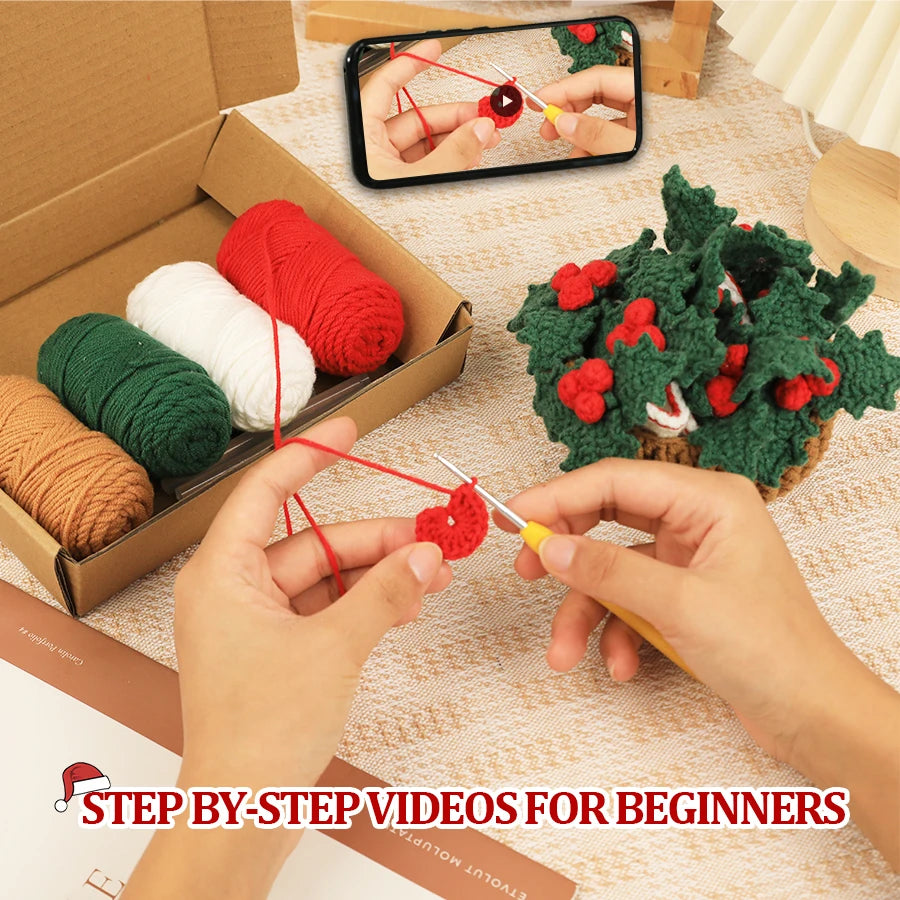 Crochet Kit for Handmade Baskets, Coasters & Beginner Home Decor Projects