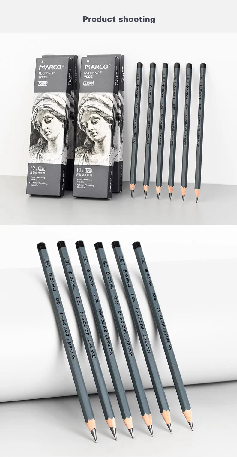 Graphite & Charcoal Sketch Pencil Set — 2H to 14B for Artists & Beginners