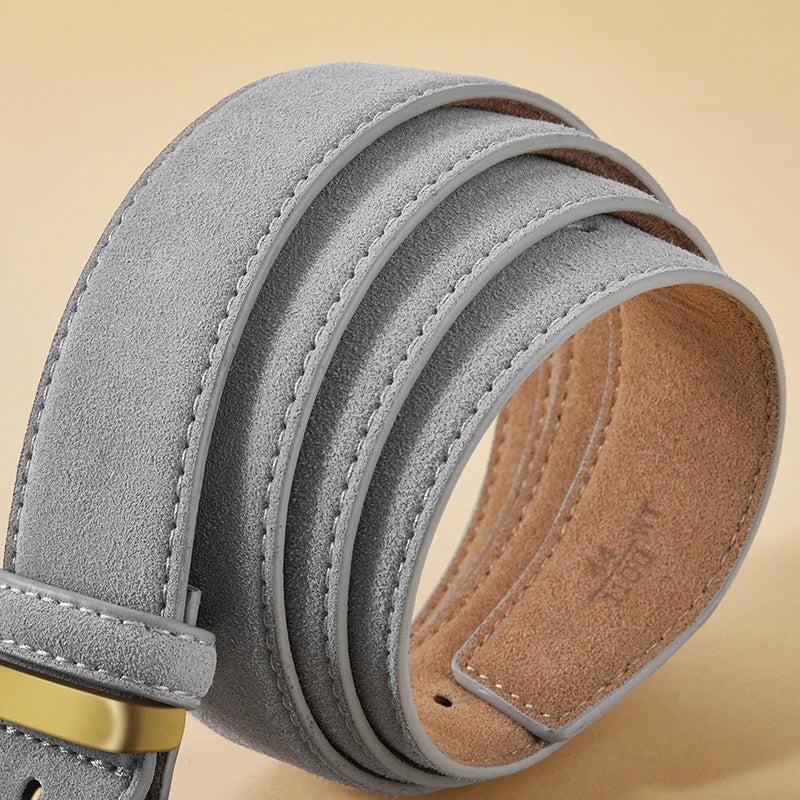 Women's Suede Leather Belt Gold Buckle Vintage Style for Dresses & Jeans