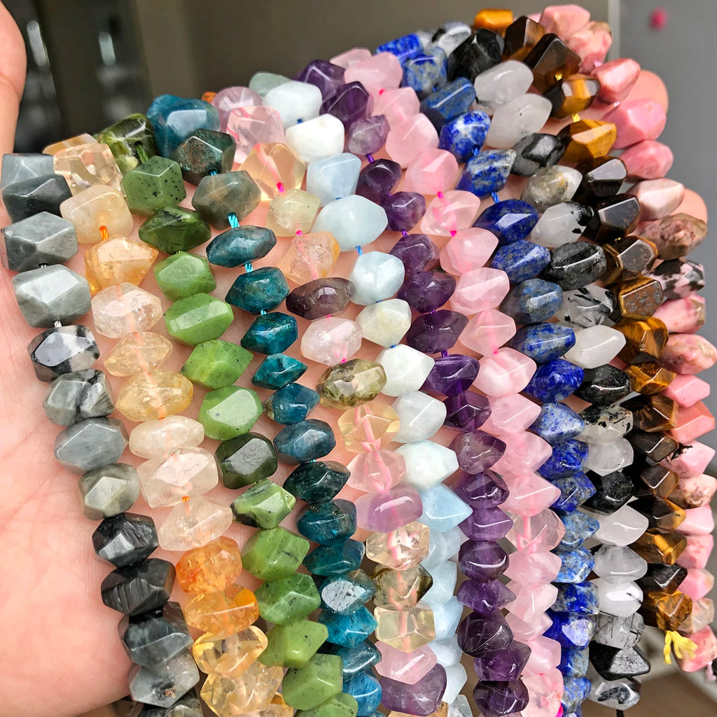 Beads Stones Rose Quartz-Style Apatite Opal Tiger Eye Irregular Craft Beads