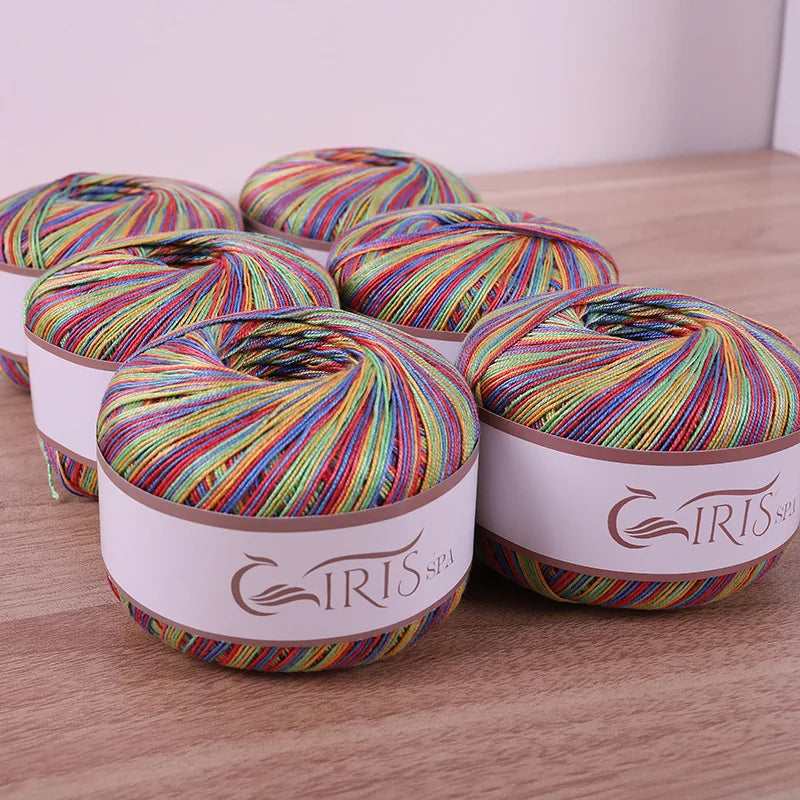 Yarn, Fine Lace with Gradient Colors for Crochet Shawls & Summer Knitwear