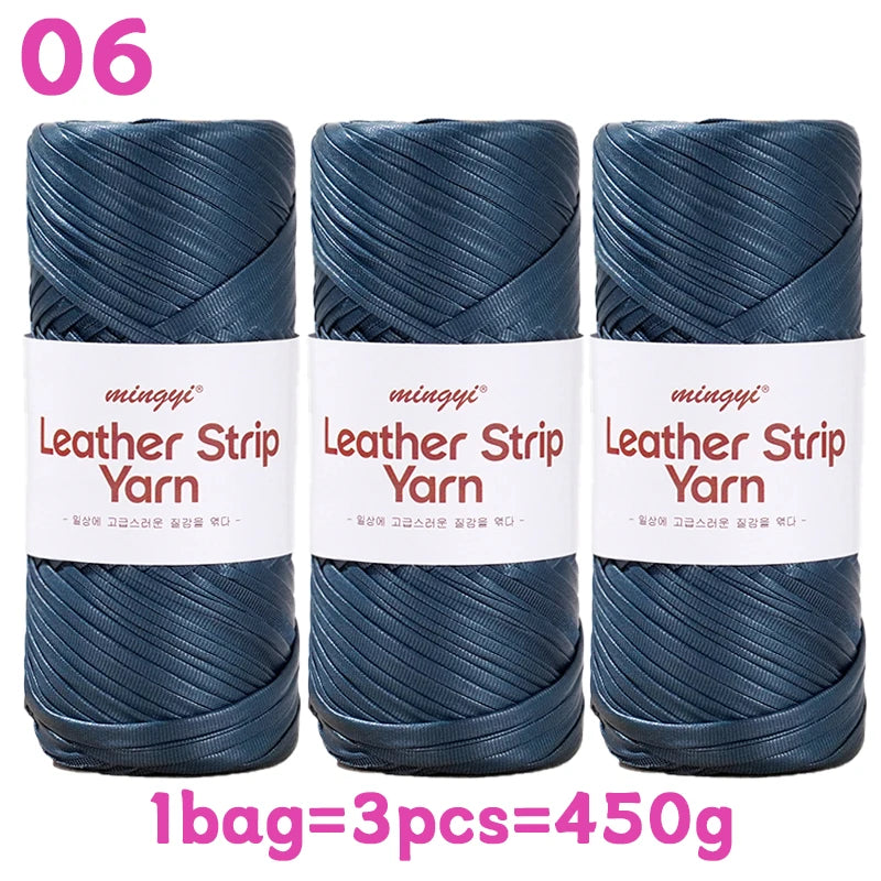 Yarn, Faux Leather Fabric Strip for Crochet Bags, Baskets & Slipper Crafts