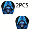 Blue Skull Pattern Car Headrest Cover Universal Protector Case Interior Auto