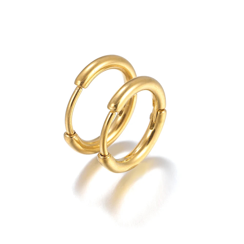 Earring Components Stainless Steel Circle Hoop Earrings Gold DIY Jewelry Making