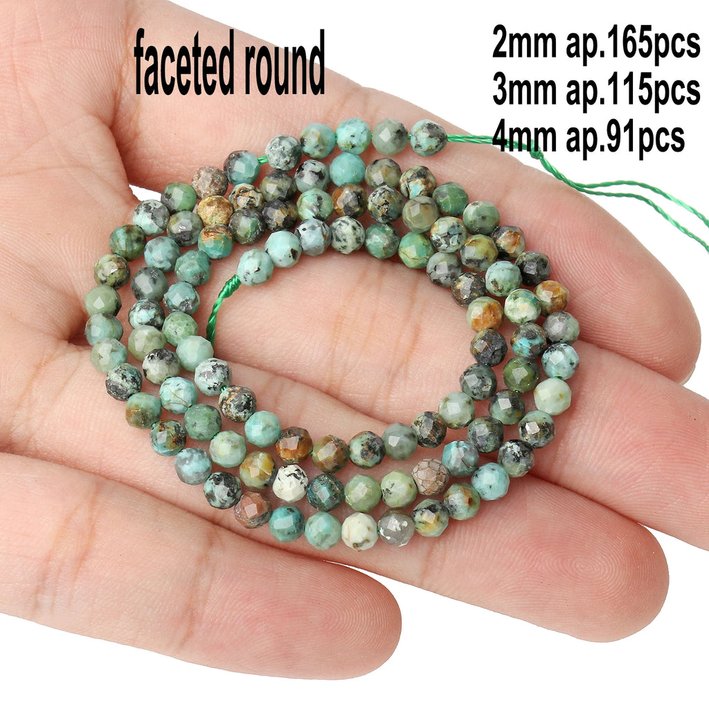 Stone Beads African Turquoise-Style Matte Round Irregular Geometric Craft Beads