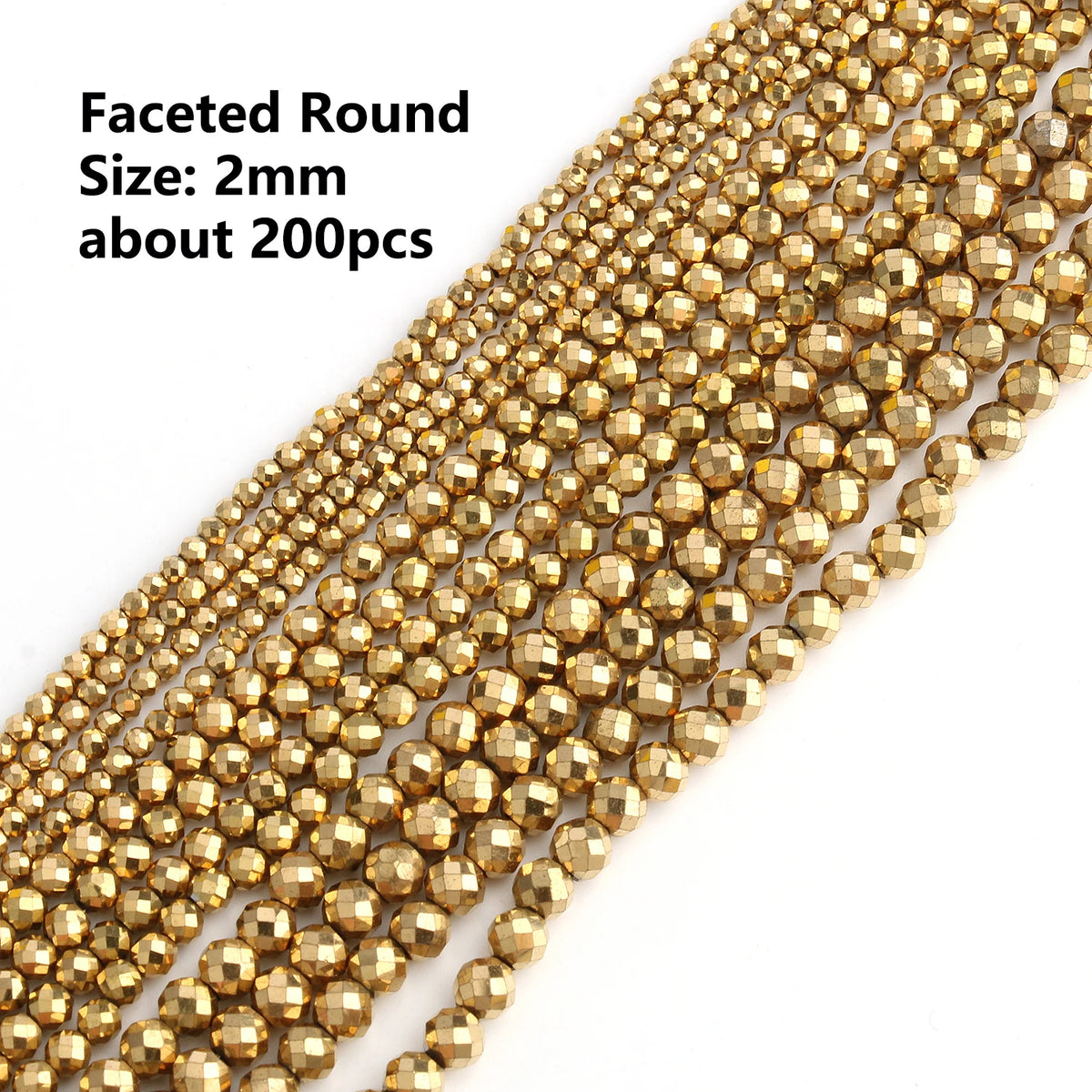 Stone Beads Gold-Tone Hematite-Style Spacer Shapes for DIY Jewelry Making