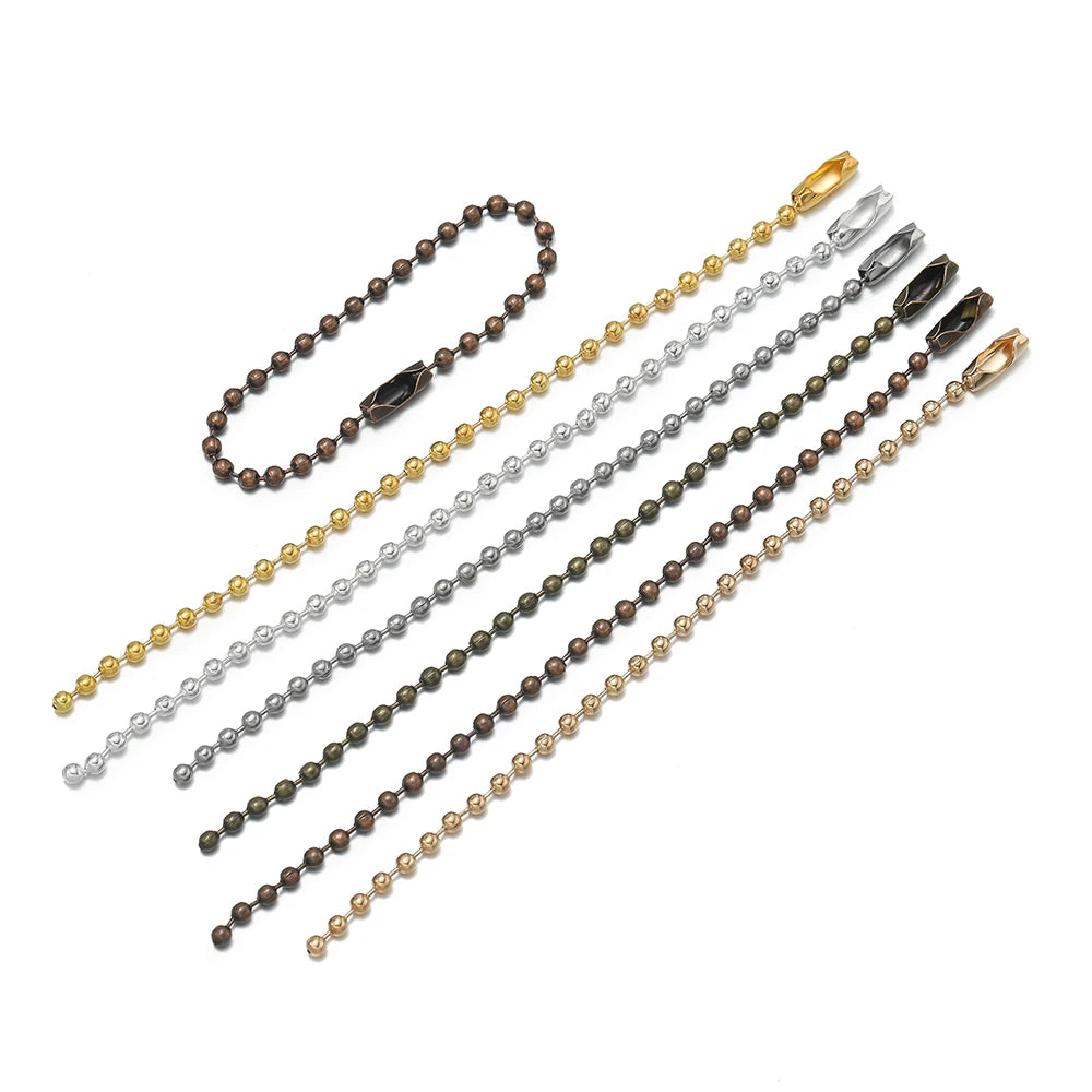 Jewelry Chains Round Ball Fits Key Chain Length Dog Tag Bulk DIY Jewelry Making