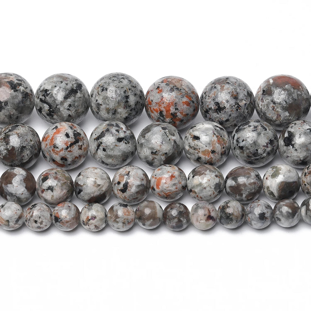 Stone Beads Round Flame-Style Assorted Stone Colors for DIY Jewelry Making