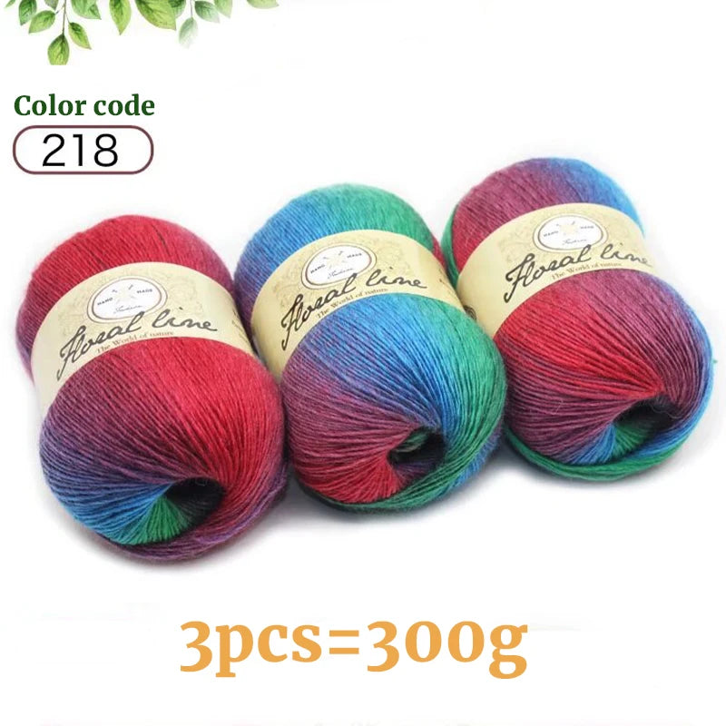 Yarn, Rainbow Variegated for Crochet Shawls, Scarves, Hats & Sweaters