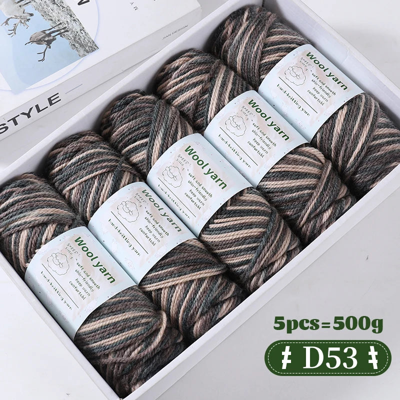 Yarn, Thick Rainbow Gradient for Coats, Scarves, Gloves & Creative Knitwear