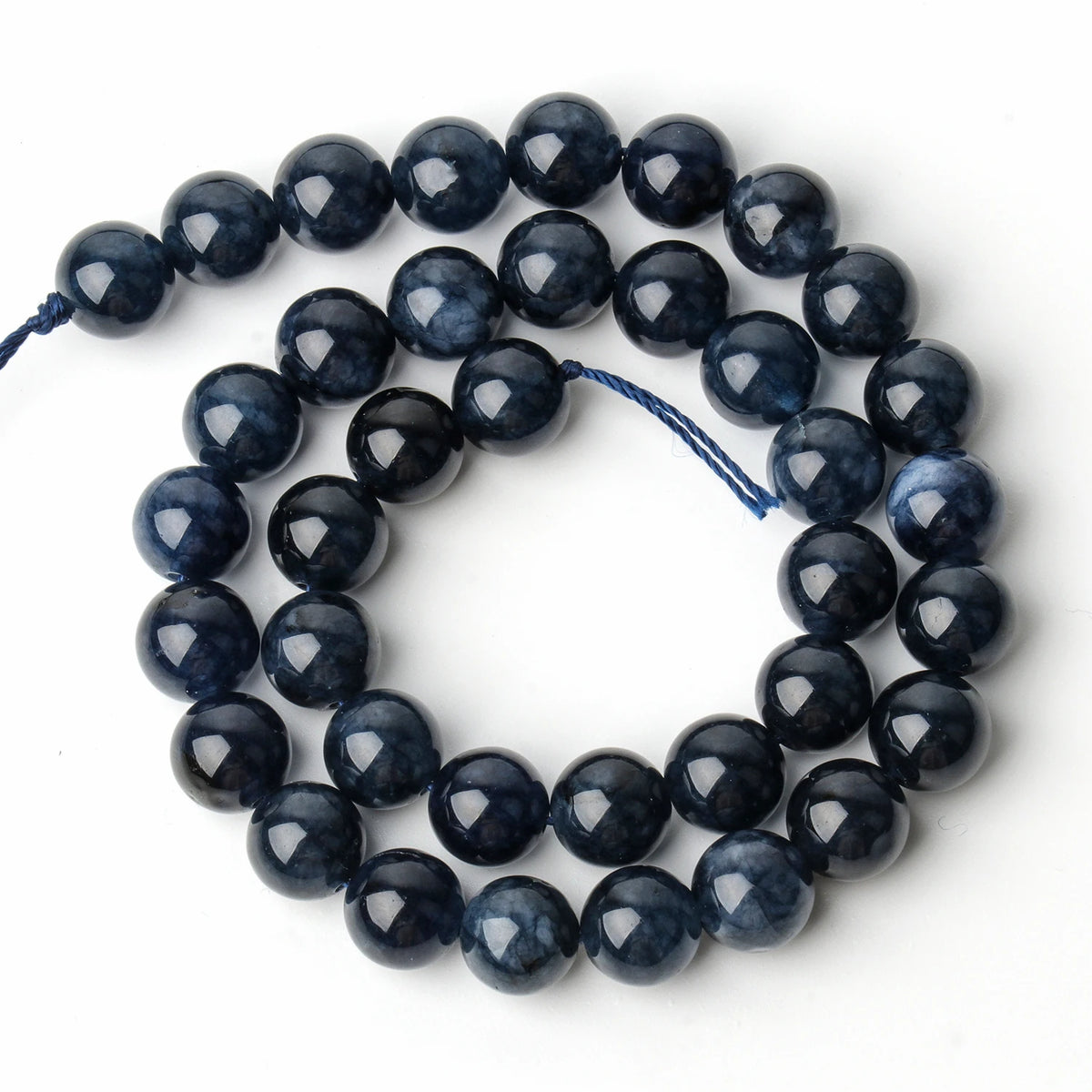 Stone Beads Round Deep Blue Sapphire-Style for DIY Jewelry Making Craft Beads