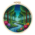 Punch Needle Kit, Forest River Landscape for Handmade Wall Art & Gifts