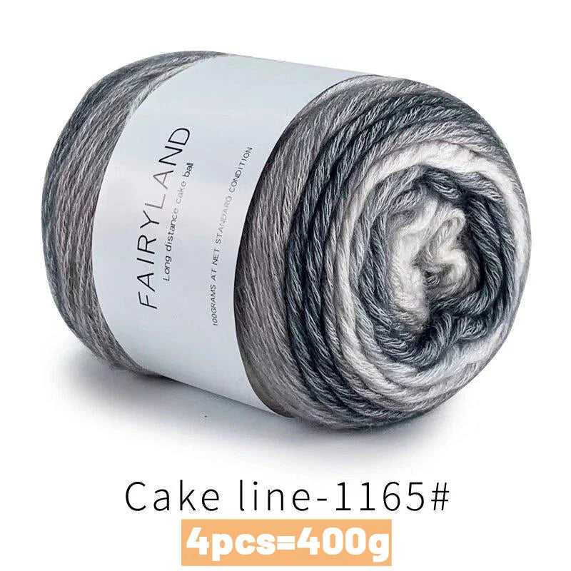 Yarn, Rainbow Gradient Cake for Handmade Sweaters, Scarves & Winter Hats