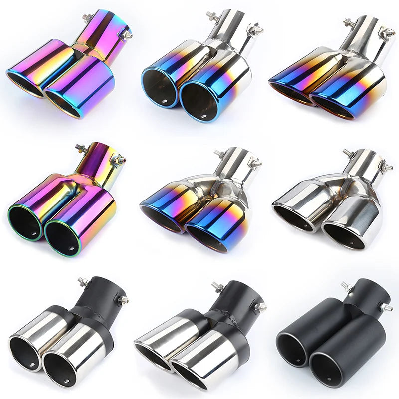 Universal 1-to-2 Stainless Steel Exhaust Tail Pipe Tip | Dual Outlet