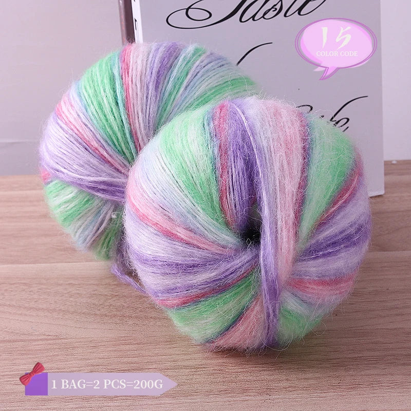 Yarn, Rainbow Gradient for Handmade Coats, Sweaters, Gloves & Shawls
