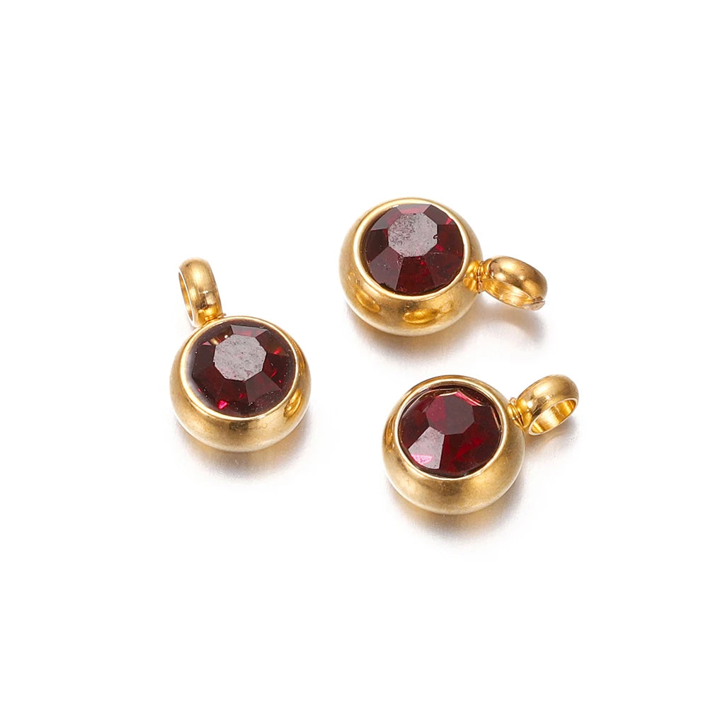 Earring Components Stainless Steel Birthstone Necklace Pendant Craft Supplies