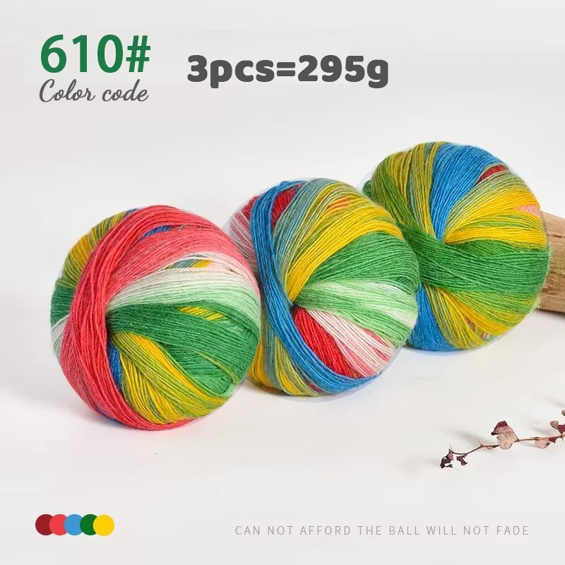 Yarn, Rainbow Gradient for Handmade Shawls, Sweaters, Hats & Knitwear
