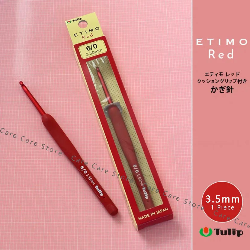 Crochet Hook, Tulip Etimo Red for Handmade Yarn Crafts & Needlework