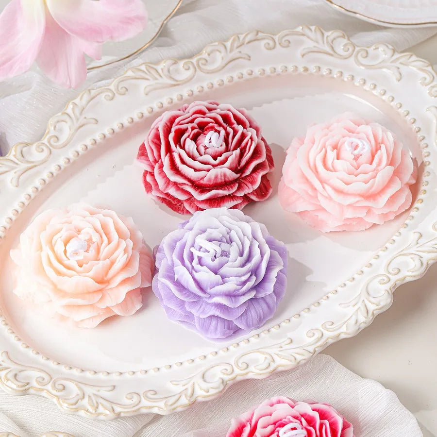 Scented Candle Peony Flower Handmade Soy Wax Wedding Table Home Fragrance