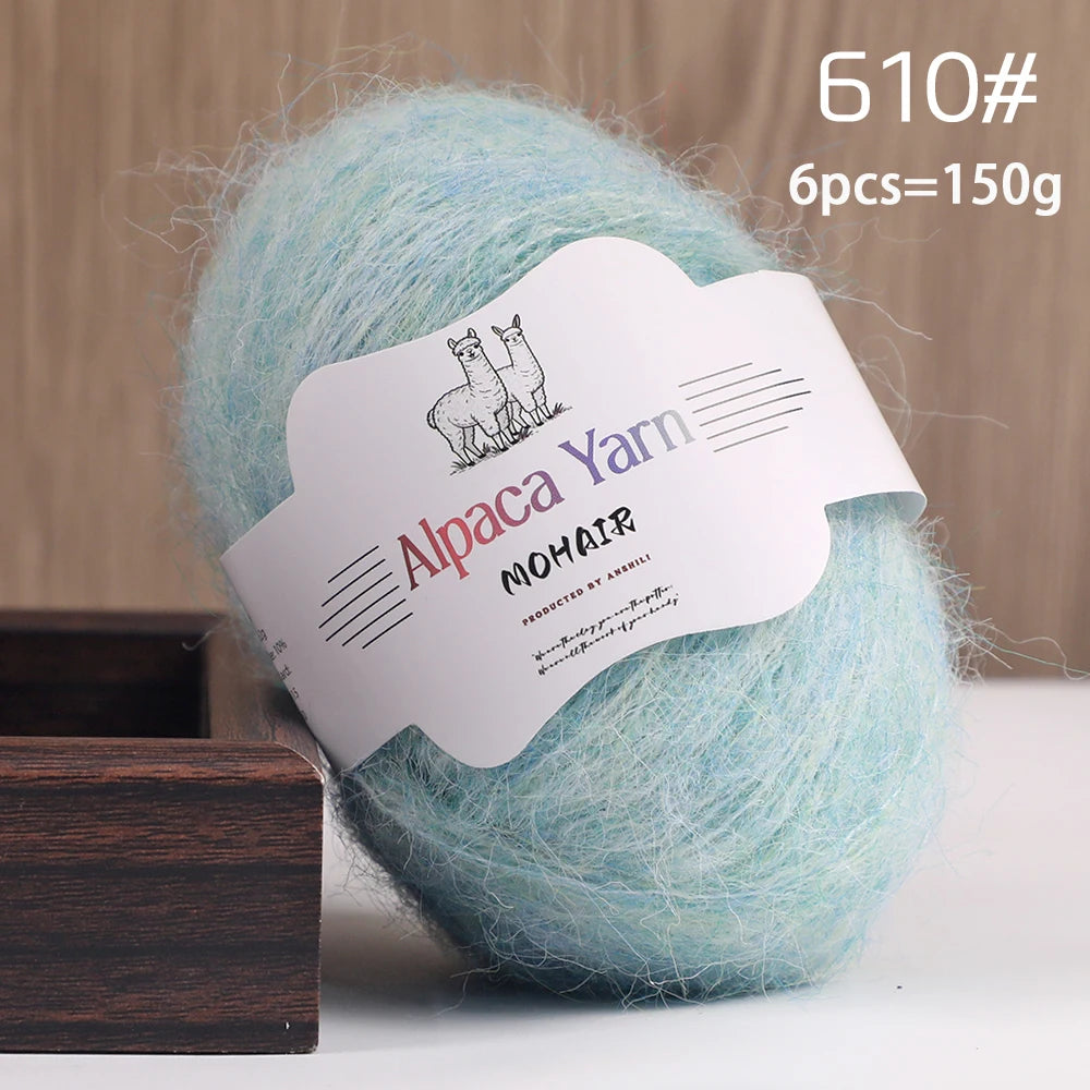 Yarn, Solid Color Long-Pile for Sweaters, Gloves, Hair Ties & Shawls
