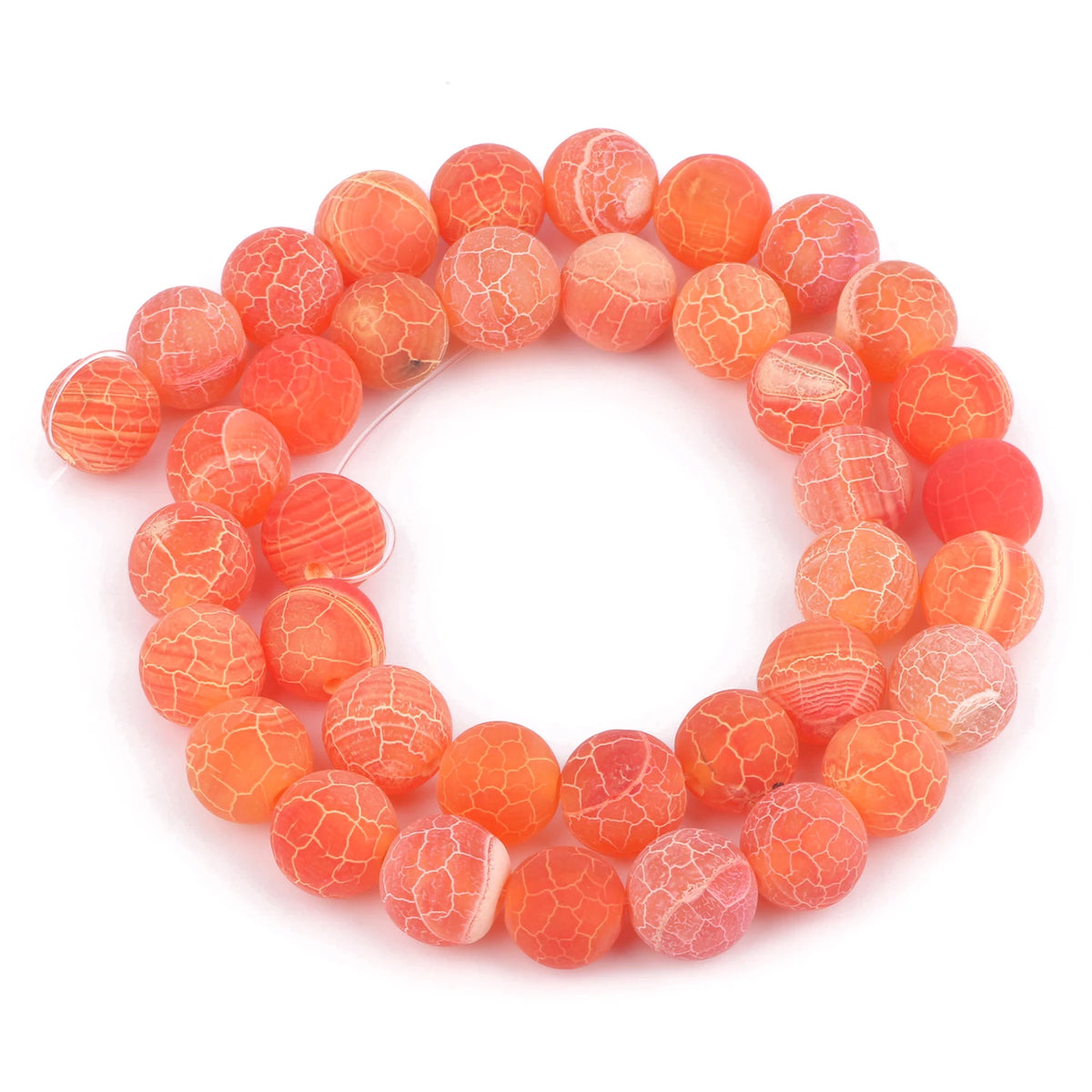 Stone Beads Matte Cracked Agate Dragon Vein Styles for DIY Jewelry Making